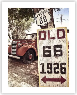 Produktbild von Poster - Poster ohne Rahmen - Straße alt 66 USA - 40x50 cm - Wand Bild - Wanddeko - Wandbilder - Kunstposter - Wandposter - Bilder - Kunstdruck - Wanddekoration - Wandbild - P2XPA40x50-3562