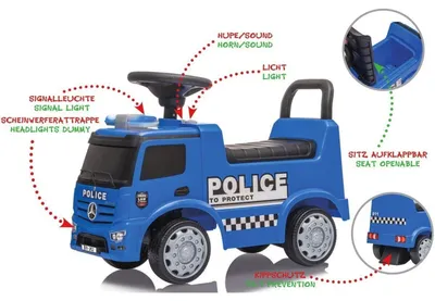 Produktbild von Jamara Rutscher Mercedes Antos Polizei   blau             1+