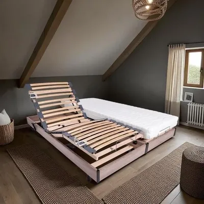Image de Ensemble de relaxation : matelas + sommier électrique 2x70x190 - Mousse - Ferme - TALCA Fabriqué en France
