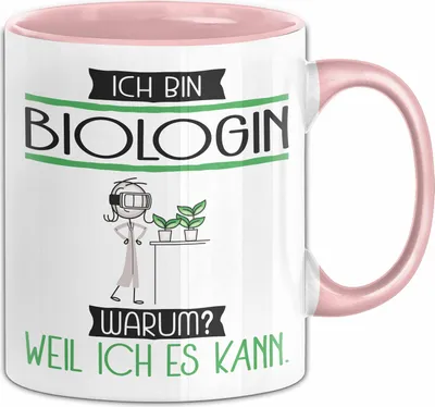 Produktbild von Biologin Tasse Geschenk Ich Bin Biologin Warum Weil Ich Es Kann Geschenkidee Geburtstag (Rosa)