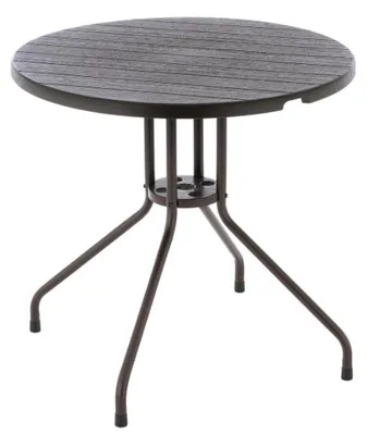 Obrázok produktu pre Okrúhly bistro stôl 80 cm - hnedý, oceľ a plast