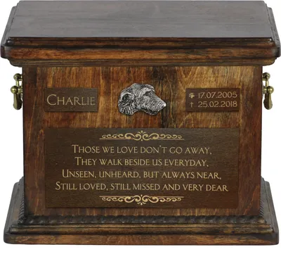 Zdjęcie produktu dla Wilczarz irlandzki, Irish wolfhound - urna na prochy psa, personalizowana urna z grawerem, pamiątkowe pudełko na psie prochy marki Art-Dog
