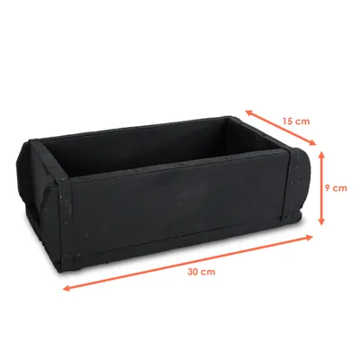 Immagine prodotto di 1.07 Scatola di legno a forma di mattone - circa 30 x 15 x 9 cm - Legno vecchio di faggio dall'aspetto  - Colore: nero