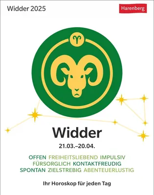 Produktbild von Widder Sternzeichenkalender 2025 - Tagesabreißkalender - Ihr Horoskop für jeden Tag
