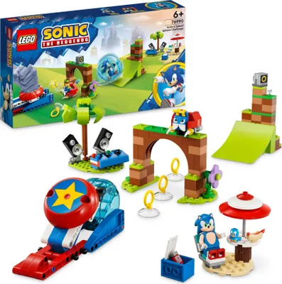 Produktbild von LEGO 76990 Sonic the Hedgehog Sonics Kugel-Challenge Set, Baubares Spiel mit 3 Charakteren inkl. eine Moto Bug Badnik-Figur, Spielzeug für Kinder, Jungen und Mädchen ab 6 Jahren