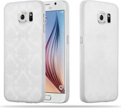 Produktbild von Cadorabo Hülle für Samsung Galaxy S6 Schutz Hülle in Weiß Hard Case Schutzhülle Blumen Etui Handyhülle