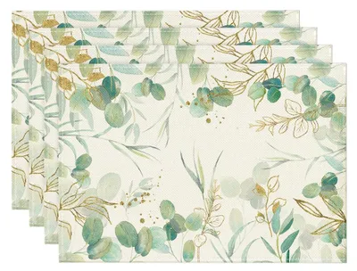 Platzsets 4er-Set grün/gold 30x45 cm Polyester