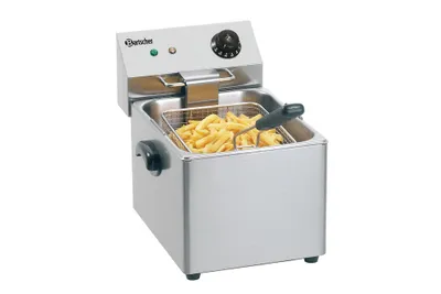 Produktbild von Bartscher A 162.800 E Fritteuse, Edelstahlgehäuse, herausnehmbarer 8 l Ölbehälter, Timer