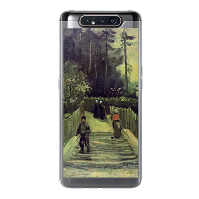 Produktbild von MuchoWow® Handyhülle Schutzhülle Hülle für Samsung Galaxy A80 Schräger Weg in Montmartre - Vincent van Gogh Silikon Softcase Handy Hülle - Schutzdeckel