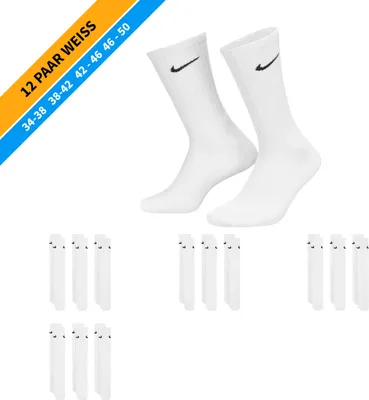 Produktbild von NIKE Socken - Farbe: 12 Paar Weiß Tennis Socken - Größe: 38-42