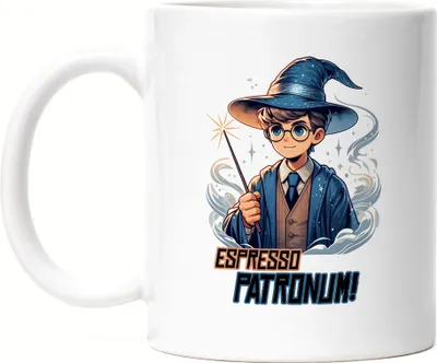 Produktbild von Espresso Patronum Zauberer Tasse Weiß - Geschenk für Kaffeefans