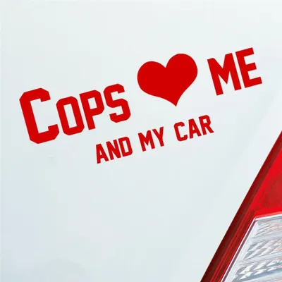 Produktbild von Auto Aufkleber Cops love me Tuning Polizei 10x36 cm Rot Sticker Heckscheibenaufkleber