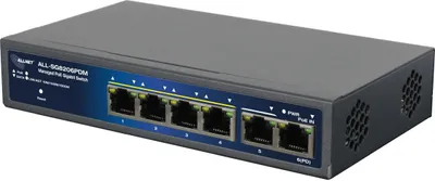 Zdjęcie produktu dla ALLNET 212816, Zarządzany, Gigabit Ethernet (10/100/1000), Obsługa PoE, Montaż na biurku/ścianie, Montaż naścienny / rzutowanie na sufit
