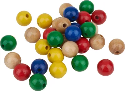 Produktbild von KNORR prandell Holzperlen 12 mm 30 Stück Bastelperlen Naturperlen DIY Zubehör