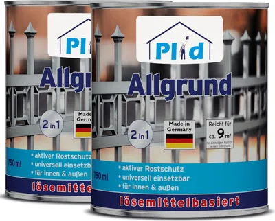 Produktbild von Plid Allgrund Rostgrundierung 2,5L Weiß, für ca. 23m² /Aktiver Rostschutz Grundierung
