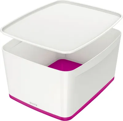 Produktbild von LEITZ MyBox Aufbewahrungsbox 18,0 l perlweiß/pink 38,5 x 31,8 x 19,8 cm