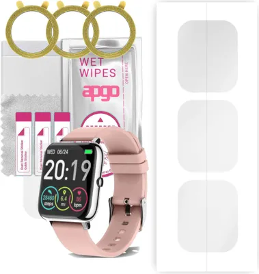Produktbild von apgo 3 Stück Schutzfolie, klar, kompatibel mit Bedee P22  Smartwatch, Hydrogel Displayschutzfolie mit Positionierhilfe, Displayfolie, robust und kratzfest