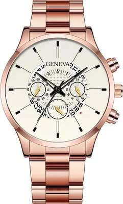 Produktbild von DY-25968 Herrenuhr - Gold Rosa/Weiß KP25968