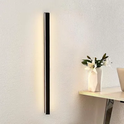 Image de Applique murale ZMH à LED 80 cm, intérieur, blanc chaud, 27 W, éclairage mural pour couloir, salon, cage d'escalier, chambre d'enfant, chambre à coucher, noir