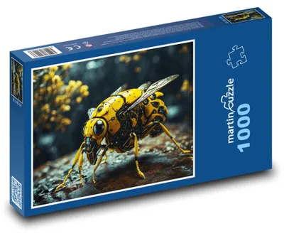 Produktbild von Puzzle 1000 Roboter-Wespe in der Natur - martinpuzzle
