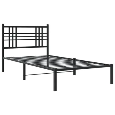 Produktbild von Bettgestell mit Kopfteil Metall Schwarz 100x200 cm