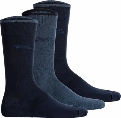 Produktbild von camel active Herren Socken, 3er Pack - Box, Basic Socken, Baumwolle Blau 43-46