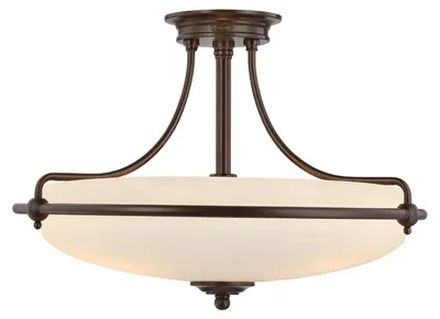 Obrázok produktu pre Stropné svietidlo, kovové sklo, bronz, 4 plamienky, D 53,3 cm