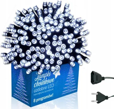 Produktbild von Led Weihnachtsbaum Lichter Kalt Weiss 500 Led 32M 8 Beleuchtungsarten Verlängerungskabel