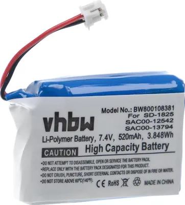 Produktbild von vhbw Akku Ersatz für Sportdog SAC00-12542 für Hundehalsband Hunde-Trainer (520 mAh, 7,4 V, Li-Polymer)