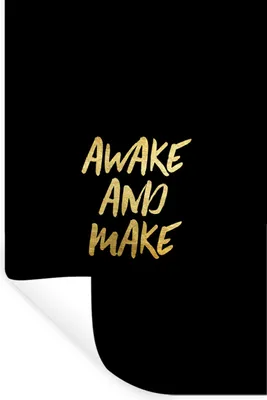 Produktbild von MuchoWow® Wandtattoo Wandsticker Wandaufkleber Zitate - Gold - Schwarz 20x30 cm Selbstklebend und Repositionierbar - Sticker - Dekorfolie