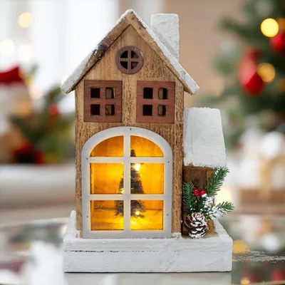 Produktbild von 3.06 Haus mit Schneedach + LED - Weihnachtshaus 19 x 29 cm