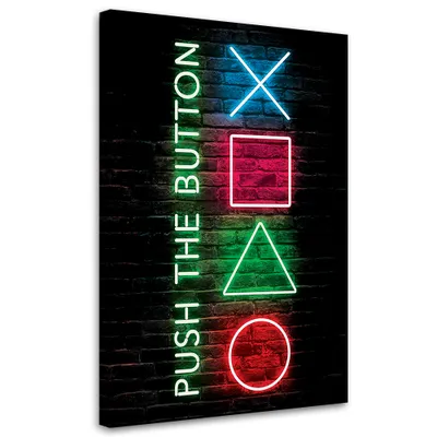 Produktbild von Leinwandbild Aufschrift Controller-Tasten für Gamer 60x90 Feeby Bunt bild für die wand bereit zum aufhängen
