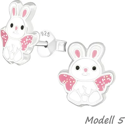 Produktbild von Ohrstecker Ostern: 925 Silber Kinder Ohrringe „Kaninchen / Hase / Osterhase“ Modell 5