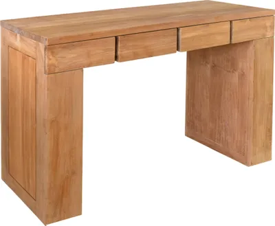 Produktbild von Teako Design Konsolentisch Sandhem Teak Massivholz 120x45cm 2 Schubladen