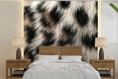 Produktbild von MuchoWow® Fototapete für Wohnzimmer oder Schlafzimmer Wandtapete Vinyl Motivtapete Nahaufnahme Pantherdruck - 240x240 cm - Schlafzimmer-Tapete