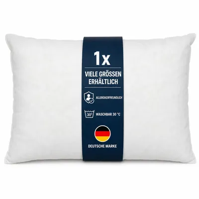 Produktbild von Füllkissen (40x60 cm) Innenkissen mit Polyesterfüllung, formstabil, allergikergeeignet, Inlett für Kissenhüllen & Dekokissen, waschbar bei 30°C