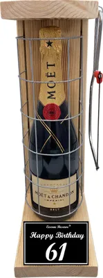 Moet - 61 Happy Birthday - Eiserne Reserve Gitterkäfig Geschenk 61. Geburtstag