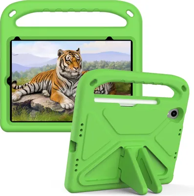 Produktbild von Hülle für iPad Mini 6 / iPad Mini 2021, Leichte Stoßfeste Eva Kinder Schutzhülle mit Griff und Faltbarem Ständer Grün
