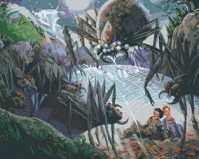 Image de Zuty - Peinture par numéros - HARRY POTTER, RON WEASLEY ET ARAGOG, 40 x 50 cm, sans cadre et sans toile tendue