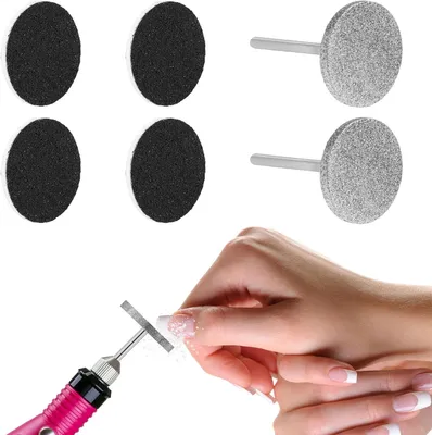 Productafbeelding van Nagelboor Sets - Schuurschijf Bits - Nagelverzorging Thuis - Duurzaam Carbide Materiaal - 2 Stuks - Zilver