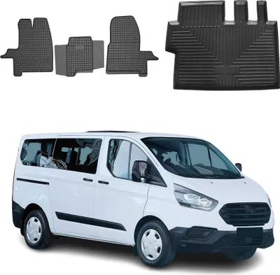 Image de Tapis & bac de coffre Set pour Ford Tourneo Custom 2012-2024 Caoutchouc TPE 4x