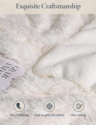 Immagine prodotto di Unyqoos® Coperta in pile Sherpa, 160 x 200 cm – coperta in pile super calda, con imbottitura in Sherpa da 250 g/m², estremamente morbida, ideale per divano e letto, color crema, lavabile