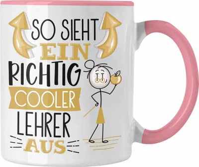 Produktbild von Trendation - Lehrer Tasse Geschenk So Sieht Ein RIchtig Cooler Lehrer Aus Geschenkidee Lustiger Spruch Geburtstag Becher Kaffeetasse Abschiedsgeschenk Lehrer (Rosa)