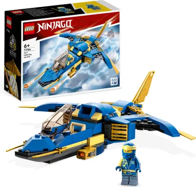 Zdjęcie produktu dla LEGO 71784 NINJAGO Odrzutowiec ponaddźwiękowy Jay’a EVO, Samolot do Ulepszania, Zestaw Konstrukcyjny Ninja, Zabawki Kolekcjonerskie dla Dzieci od 7 Lat