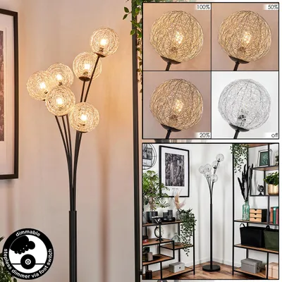 Produktbild von Lerici Stehlampe aus Metall/Draht/Metall in Schwarz/Silber