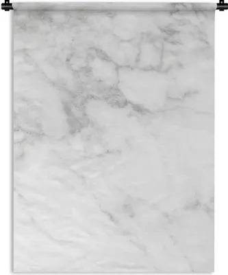 Produktbild von MuchoWow® Wandteppich Wandbehang Marmor - Weiß - Grau - Luxus - Marmoroptik - Stein 60x80 cm Tapisserie Dekoration Wandtuch - Decke - Wandtücher - Wohne