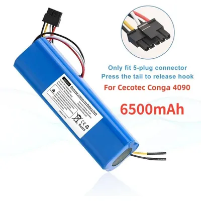 Immagine prodotto di Batteria di ricambio per aspirapolvere robot - Modello 4090 - Litio-Ioni - 6500 mAh - 14,4 V - 18650