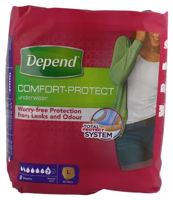 Produktbild von Depend-Hosen, normale Größe L (9 Stück)