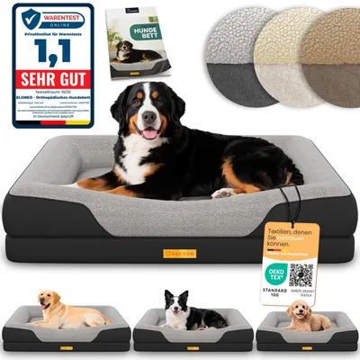 Produktbild von ELONEO Orthopädisches Hundebett, Größe XL - Schwarz