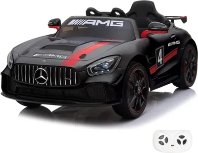Produktbild von Mercedes AMG GT4 Kinder Elektroauto 12V (1–6 Jahre) – Offiziell Lizenziert Mercedes-Benz, mit 2.4G Fernbedienung, EVA-Reifen & Ledersitz – Kinder Elektroauto Schwarz